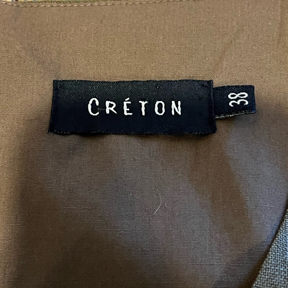 CRÉTON Olive Structured Sleeveless Top Size 38 - Picture 2 of 10